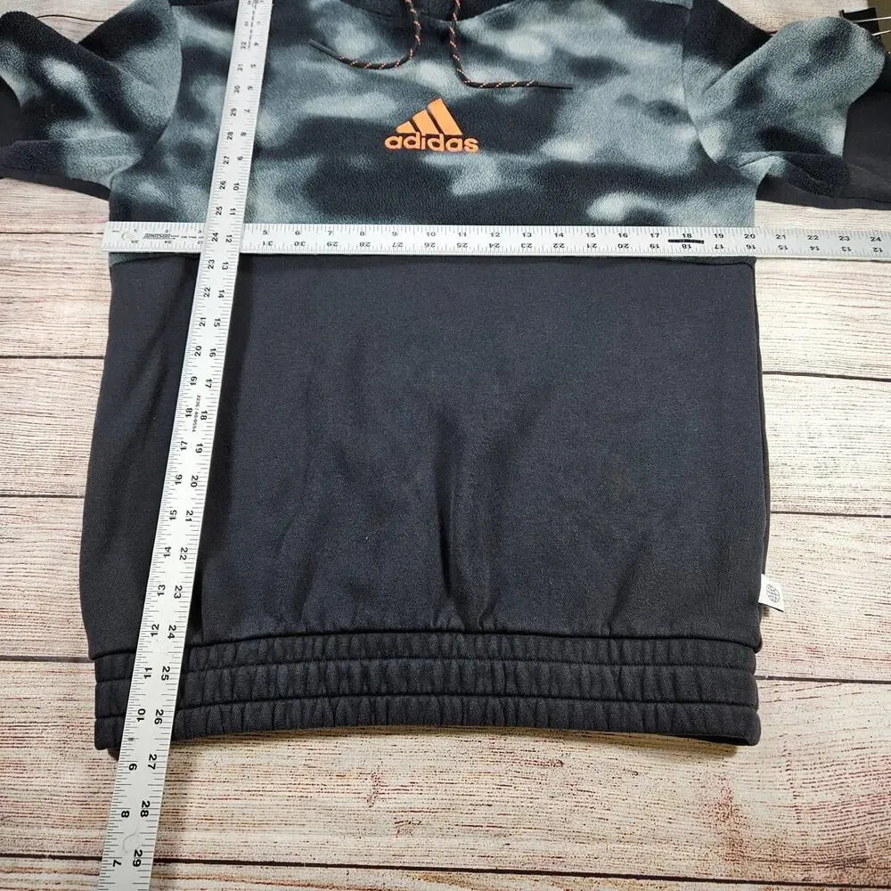 Adidas Hoodie Men's Small Gray Camo Fleece Pullover Activewear